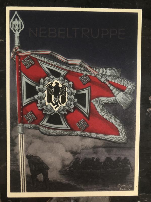 Mint Germany Patriotic Postcard Nebeltruppe Wehrmacht