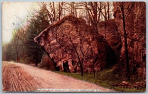 Springfield Ohio 1910 Postcard Leaning Rock Ferncliff Cemetery