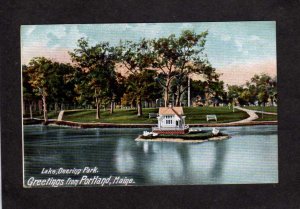 ME Greetings From Portland Maine Deering Oaks Park Postcard UDB Vintage PC