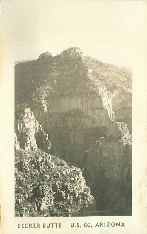 Arizona Becker Butte US 60 1940s1940s RPPC Photo Postcard 21-6034