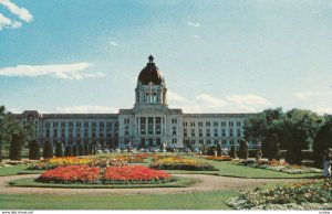 REGINA, Saskatchewan, 1950-60s; Legislative Building with ornate flower beds