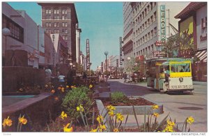 The Fresno's Mall Tram Line carries passengers the full lenght of the six blo...