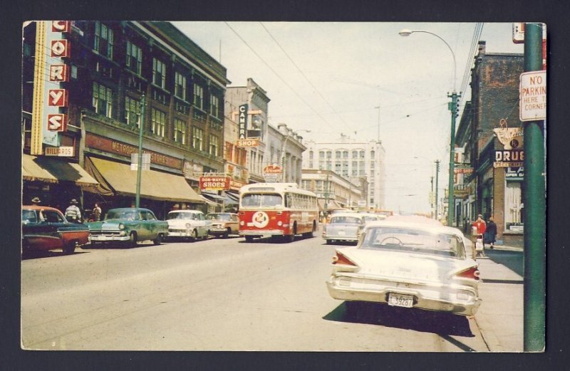 CUMBERLAND, MAIN STREET, PORT ARTHUR, ONTARIO CANADA bus, classic cars