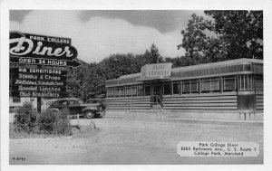 College Park MD Park College Diner Old Cars Postcard