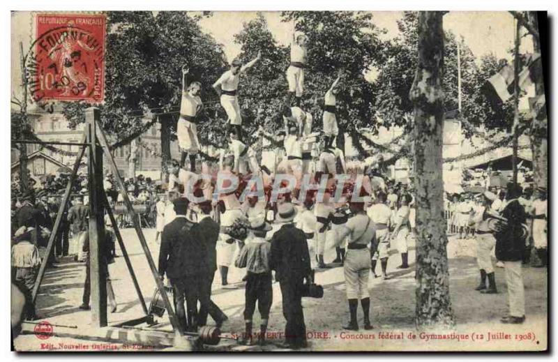 Old Postcard Saint Rambert sur Loire Federal Competition Gymnastics 1908