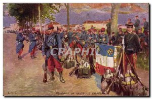 Old Postcard Army During the halt Flag