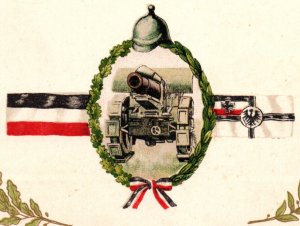 WWI German Army Artillery Howitzer Propaganda Postcard