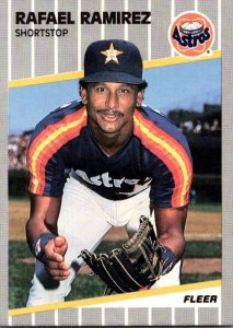 1989 Fleer Baseball Card Rafael Ramirez Shortstop Houston Astros sun0692