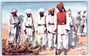 NATIVE LIFE IN INDIA Tuck Oilette GROUP of BALAND KHELS Tribe 1910s Postcard