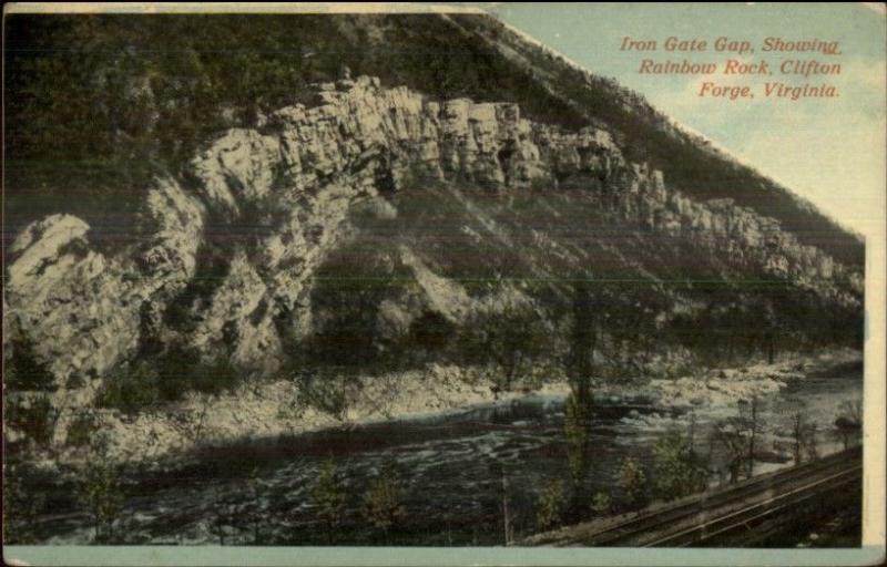 Clifton Forge VA Iron Gate Gap Rainbow Rock c1910 Postcard