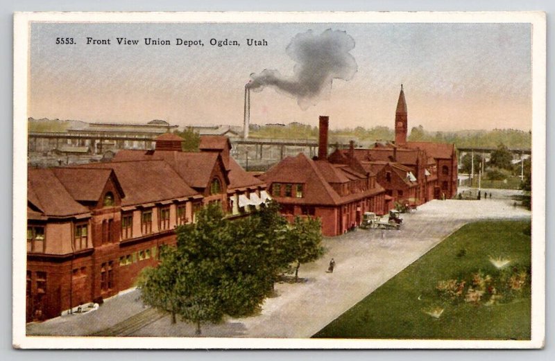 Ogden Utah Front View Union Depot Postcard M22