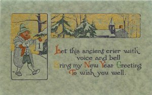 Arts Crafts New Year Saying Artist impression C-1910 Postcard 8804