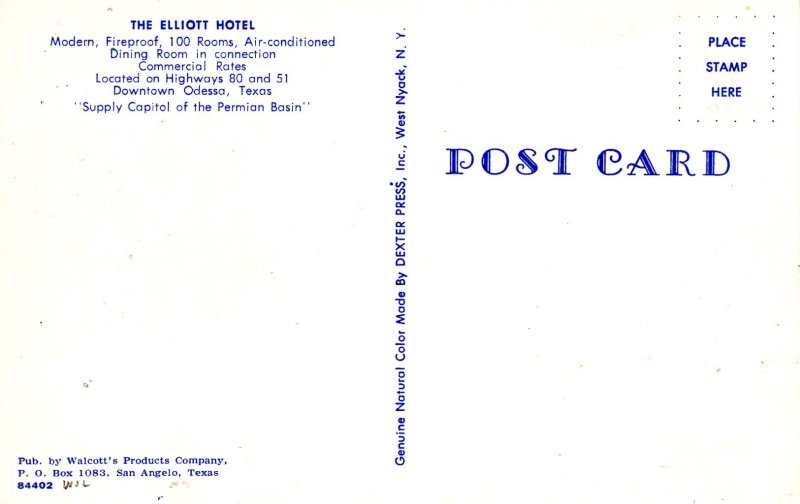 Odessa, Texas - Shop at Stein's at the Elliot Hotel - in the 1950s