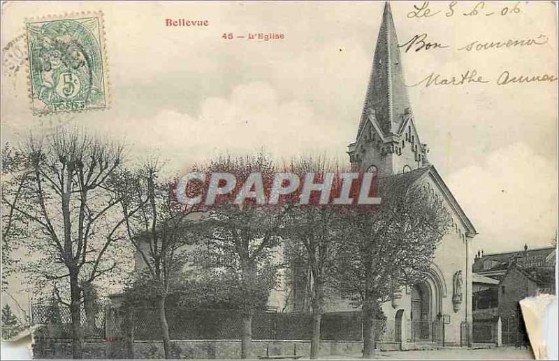 Postcard Old Bellevue Church