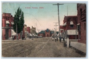 Nampa Idaho Postcard G Street Exterior View Building Road c1909 Vintage Antique