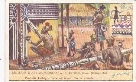 Liebig Trade Card S1437 Congolese Craftmanship No 3 La decoration Mangbetu