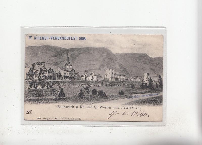 B82288 bacharach a rh mit st werner und peterskirche  germany front back image