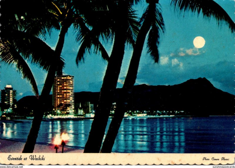 Hawaii Waikiki Beach At Eventide 1981