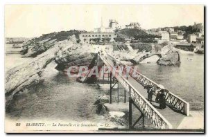 Old postcard Biarritz Gateway and Semaphore