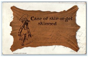 1907 Case Of Skin Or Get Skinned Cowboy Indian French Lick IN Antique Postcard