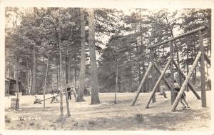 Tamworth New Hampshire~White Lake State Park~Kids Playing @ Playground~'40s RPPC