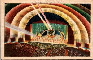 Radio City Music Hall Auditorium New York City Lavish Stage Shows NY Postcard