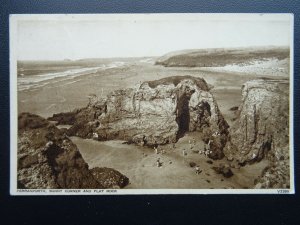 Cornwall PERRANPORTH Sunny Corner & Flat Rock c1950's Postcard by Photochrom