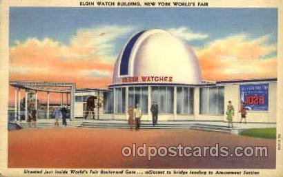 Elgin Watch Bldg. New York Worlds Fair 1939 Exhibition Unused 