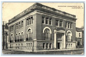 1910 Davenport Commercial Club Building Davenport Iowa IA Antique Postcard