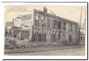 Creil Old Postcard Cafe Rue Gambetta said the Belgian House invendie by Germa...