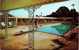 Vtg Jollys Motel Poolside Woman on Diving Board Cave City Kentucky KY Postcard