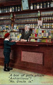 Young Boy At Drug Counter A Box Of Pills Please 1909