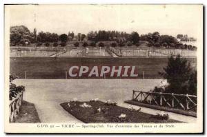 Postcard Old Vichy Sporting Club View d & # 39ensemble of tennis and stage