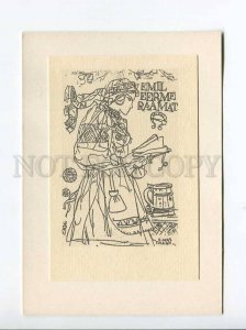 271778 USSR Evald Okas Emil Eerme ex-libris bookplate 1970 