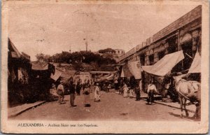 Egypt Alexandria Arabian Bazar near Fort Napoleon Vintage Postcard  C011