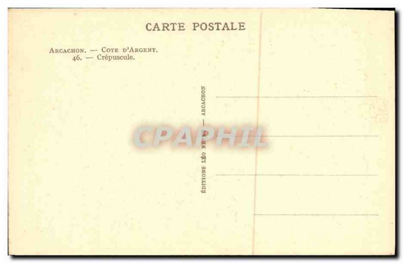 Old Postcard Côte d'Argent Crepuscule