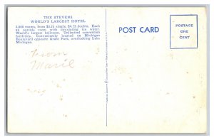 Postcard IL The Stevens World's Largest Hotel Chicago Illinois