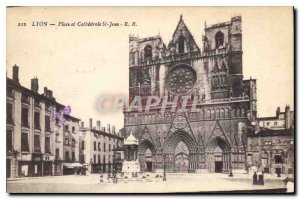 Postcard Old Lyon Place and Cathedrale St. Jean