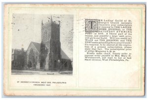 1912 View Of St George's Church West End Philadelphia Pennsylvania PA Postcard