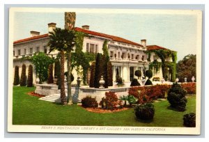 Vintage 1930's Postcard Henry Huntington Library Gallery San Marino California