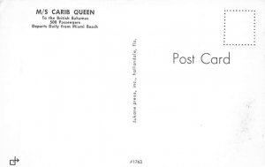 MS Carib Queen Ferry Boat Ship Postcard
