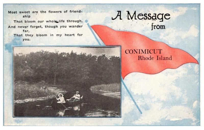 Rhode Island Conimicut , Poem , Canoe , Flag