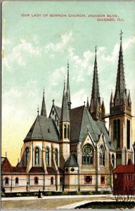 Vtg 1908 Our Lady of Sorrow Jackson Boulevard Chicago Illinois IL Postcard