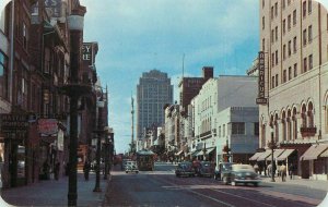 Allentown Pennsylvania Hamilton Street Trolley Autos Dexter Klein Postcard 4642