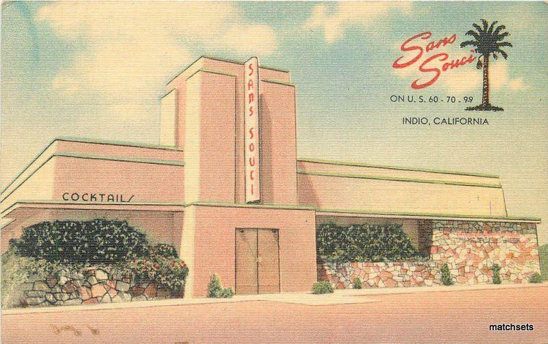 1940s Sans Souci Restaurant Coachella California MWM postcard 12309 