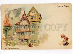 251328 Old PARIS Rue des Grandes Ecoles by ROBIDA Vintage PC