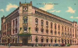 Vintage Postcard View of El Palacio De Correos Building Mexico MX