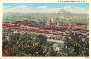 Huntington West Virginia C and O Shops Railroad Vintage Postcard AA20492