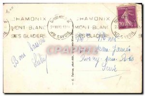 Old Postcard Chamonix and Mont Blanc to the Flegere