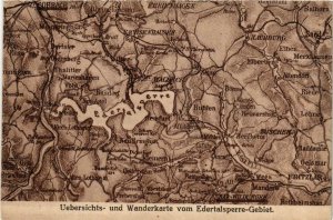 CPA AK Ubersichts-und Wanderkarte v.Edertalsperre GERMANY (932074)